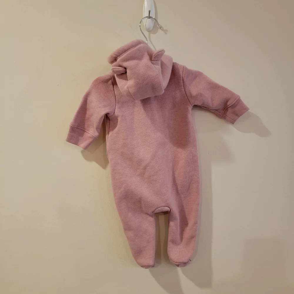 Baby Gap Baby girl sherpa hooded jumpsuit warm jacket hoody size 0- 3 months